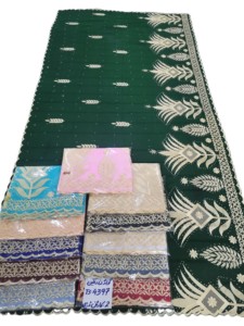 Chal de Chifón Bordado con Flores Verdes para Mujer, Bufanda Étnica Transpirable para Uso Diario, Pañuelo de Moda - Product Image 2