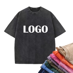 OEM Custom <b>Logo</b> Heavyweight Cotton Stone Men Women Distressed T-shirt Tshirt Dtg Print Oversize Custom Vintage Acid Wash t Shirt - Product Image 1