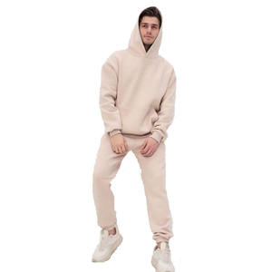 Men's Brown Fleece Tracksuit Two Piece Set Oversized Pullover <b>Hoodie</b> And Sweatpants Casual <b>Plain</b> Sportswear Activewear - Product Image 2