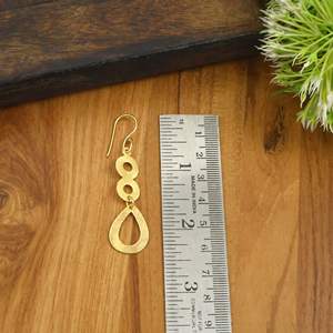 Minimalist <b>Gold</b> Drop brass <b>Earrings</b> Handmade Statement <b>Dangle</b> <b>Earrings</b> for Women Gift - Product Image 2