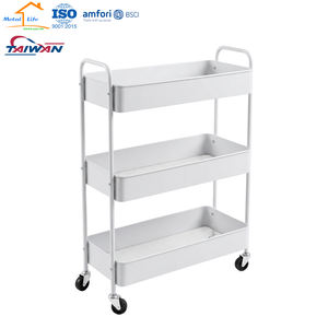 Made in Taiwan Multipurpose 3-Tier Wide Metal Utility Rolling Storage Cart for Home Kitchen <b>Trolley</b> - Product Image 4