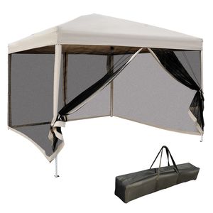 Tenda a baldacchino istantanea 10x10 in Oxford 210D con zanzariera, altezza regolabile, per matrimoni e feste, gazebo, tenda per auto - Product Image 1