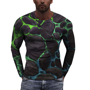 <b>Men</b> Long Sleeve MMA Rash Guard <b>Compression</b> <b>Shirt</b> Quick Dry Printed Polyester/Cotton Sports Top Custom Logo Training Tee - Product Image 5