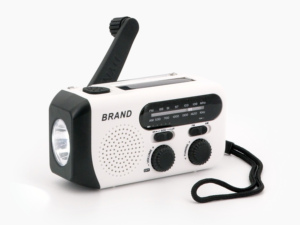 Radio d'urgence extérieure à énergie solaire avec manivelle avec fonction de lampe de poche intégrée - Product Image 5