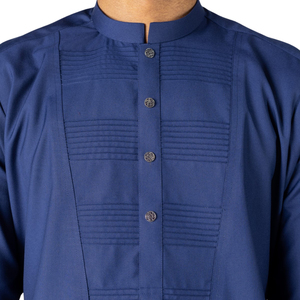 New 2026 Steel Blue <b>Men</b> <b>Thobe</b> Modern Saudi Style Jubba Long Sleeve Islamic Robe For <b>Men</b> Arabic Kandura Dishdasha Dress - Product Image 6