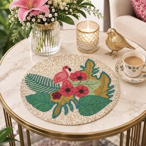Napperons de table élégants brodés de perles, faits à la main, accessoires décoratifs pour la salle à manger, pour la décoration moderne de la maison, des mariages et des événements - Product Image 6