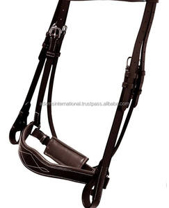 Haute qualité en cuir de qualité supérieure cheval bride confort rembourrage doux muserolle et bandeau sourcils pour l'équitation équestre Headstall produits - Product Image 5