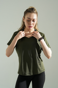 Camiseta Informal Holgada y Transpirable de Algodón de Alta Calidad, con Hombros Caídos, Manga Corta, Cuello Redondo, Personalizada, Talla Grande para Mujer - Product Image 2