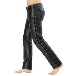 Chaps d'équitation légers en cuir pour hommes, style anglais, logo personnalisé, haute qualité, en vente. - Product Image 3