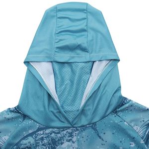 Camisa con Capucha de Pesca, Sublimada, con Protección Solar UPF 50 UV, Transpirable e Impermeable, Diseño Personalizado al por Mayor, Spandex/Poliéster - Product Image 2