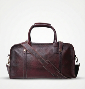 Sac de voyage de luxe décontracté en cuir bordeaux pour homme, sac de week-end, sac de sport, résistant à l'eau, léger, en polyester - Product Image 1