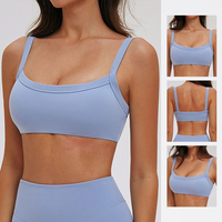 Soutien-gorge de yoga à double bretelle, dos ajouré, moulant, à porter comme vêtement extérieur pour la course et les activités de fitness