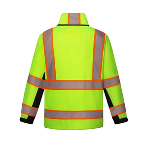 Customizable Hi Vis ANSI Class 2 Waterproof <b>Safety</b> Vest Yellow Fluorescent Cotton Reflective Mesh Construction Site - Product Image 6