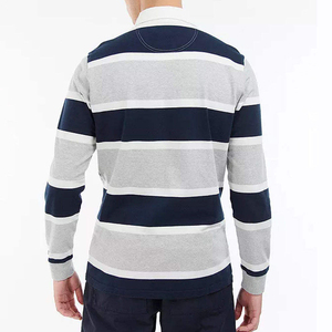 Chemise décontractée pour homme 2026 à manches longues, respirante, 100 % coton, design color block, bleu marine, gris, blanc, coupe classique - Product Image 6