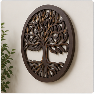 Handmade Wooden Wall Art Tree Foliage Design <b>Square</b> Rustic Home Decoration Large <b>Frame</b> Light Brown Mango Wood Craft - Product Image 6