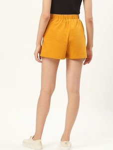 Falda pantalón a rayas amarillas para mujer, cintura elástica, informal, de punto, transpirable, con bolsillos, corte regular - Product Image 2