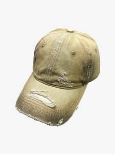 Casquette de baseball vintage délavée, non structurée, réglable, blanche délavée, effet vieilli, couleur crème vintage, pour commande en gros - Product Image 4