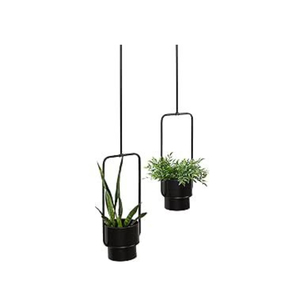 Modern Metal Hanging <b>Planter</b> Set Powder Coated Iron Flower Pots For Indoor Outdoor Home Decor And Wall Mounted Plant Hangers - Product Image 2