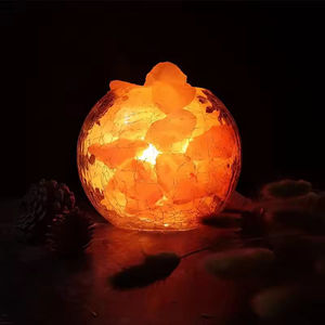 Luxury OEM Gift Crystal <b>Ball</b> Pink Salt <b>Lamp</b> Aromatherapy Home Decorative Clear Glass Healing Raw Stone Aroma Crystal Diffuser - Product Image 1