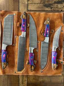 Handmade Premium Damascus Steel Chef <b>Knife</b> Set with wood Handle Design for Home <b>Kitchen</b> Cooking Food Preparation Chef <b>Knife</b> Set - Product Image 2