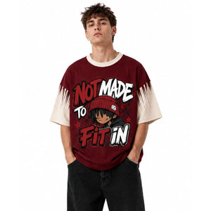 Camisetas de Hombre al por Mayor de Alta Calidad, 100% Algodón, Impresión DTG, Diseño Hip Hop, Hombros Caídos, Estilo Vintage Lavado al Ácido - Product Image 3