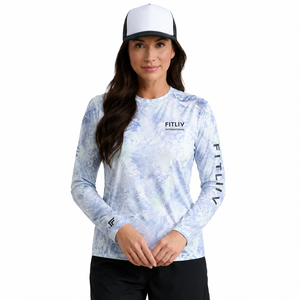 Camiseta de Pesca de Alto Rendimiento con Protección Solar UPF 50+ y Logotipo Personalizado, Manga Larga, Secado Rápido, Impresión por Sublimación, Anti-UV, para Exteriores, 100% para Adultos - Product Image 1