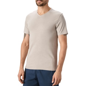 OEM/ODM T-shirt col V 210g/100% coton de haute qualité pour hommes T-shirt personnalisé avec votre propre logo et étiquette T-shirt blanc pour hommes - Product Image 3