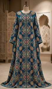 Motif de broderie sur velours Firozi bicolore, motif 9000, matière de base pour veste ethnique femme, lehenga de mariée, abaya - Product Image 2
