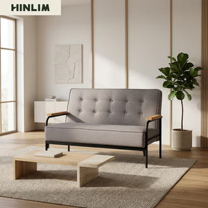 Sofá Cama Seccional de Dos Plazas Tapizado en Tela con Respaldo Acolchado, Estructura y Patas de Metal, Diseño Contemporáneo para Sala de Estar - Product Image 6