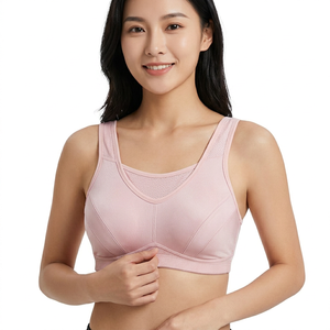 Women's Pink <b>Racerback</b> Sports <b>Bra</b> Neck Breathable Mesh Medium Support Fitness Wear Seamless Solid Style - Product Image 6