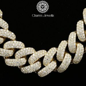 สร้อยคอฮิปฮอปทรงลูกบอลประดับเพชรโมอิสซาไนต์ชุบทอง 14K สำหรับผู้ชายจาก Charm_Jewells ตัดแบบบริลเลียนท์ ฝังเพชรแบบไมโคร ได้รับการรับรองจาก IGI - Product Image 6