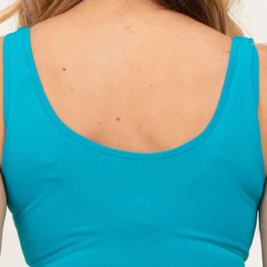 <b>Women</b> Scoop Neck Sleeveless Tank <b>Top</b> Solid <b>Teal</b> Breathable Spandex Cotton Yoga <b>Top</b> Regular Fit Adult Sportwear - Product Image 6