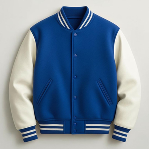 Veste décontractée de style universitaire pour homme, veste bomber boutonnée avec tissu doux, vêtement d'extérieur tendance pour le marché américain - Product Image 6