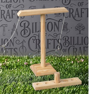 Juego de lanzamiento de aros de madera al por mayor de fábrica, juego interactivo para fiestas familiares en interiores y exteriores, juego de aros colgantes con cuerda ajustable - Product Image 2