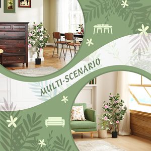 Set di 2 Fiori di Camelia Realistici in Vaso, 99 cm, Rosa, Piante Artificiali Decorative per l'Autunno, Arredamento Interno - Product Image 5