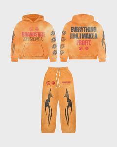 Conjunto Deportivo Rosa Tie Dye Brandstate Profit Dept |   Todo lo que hago, lo hago con ganancias: Sudadera con capucha y pantalones con cremallera |   Conjunto de Ropa Urbana - Product Image 2