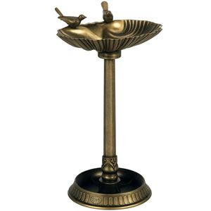 Ornamento da Giardino Vintage in Ferro Stile Art Déco, Vasca per Uccelli con Base Portavaso - Product Image 6