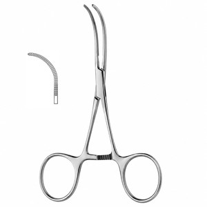 COOLEY Vascular <b>Clamp</b> Extra Small Straight Shanks Fully Curved Jaw 1in 2.5cm Overall 4-1/2in 11.4cm ZETOMEDPRO - Product Image 1