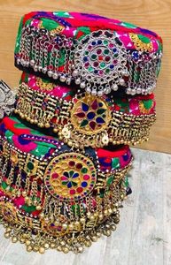 Latest Design <b>Women</b> Afghan <b>Cap</b> Party Waar Casual Custom Color Adjustable Steel Tassels Female Headwear Breathable Afghani <b>Caps</b> - Product Image 4