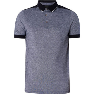 เสื้อกอล์ฟผู้ชายสีน้ำเงินกรมท่าผ้าฝ้ายกันยับสั่งทำพิเศษพร้อมปักโลโก้และลายพิมพ์ขายส่ง - Product Image 5