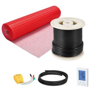80 Sqft 120V Electric Radiant Heated <b>Floor</b> System Smart Control Thermos with Decoupling Membrane 80 Sqft Electric <b>Heaters</b> - Product Image 1