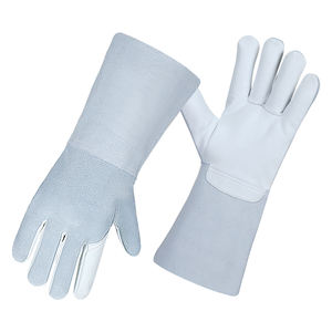 Guantes DE SEGURIDAD Industrial de cuero de grano de cabra de vaca de alta resistencia, guante de soldadura, protección de trabajo, cómoda protección de brazo de mano dividida - Product Image 1