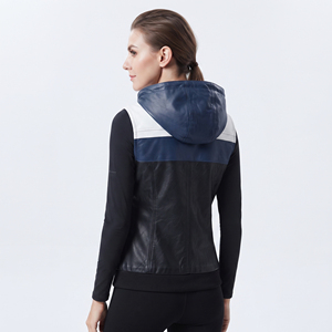 Chaleco de Cuero de Alta Calidad para Mujer, Chaleco de Cuero sin Mangas con Capucha y Cremallera, Chaleco de Cuero Personalizado para Mujer - Product Image 2