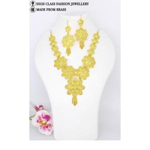 Turkish <b>Wedding</b> Jewelry Sets 24K Gold Plated Dubai Necklace Bracelet Alloy Main Material Engagement Jewelry - Product Image 5