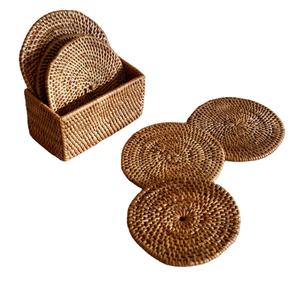 Grass Woven Tablemats Round Corn Natural Woven <b>Placemats</b> <b>Wicker</b> Sea Grass Coasters Heat Resistant <b>Placemats</b> Table Pad - Product Image 1