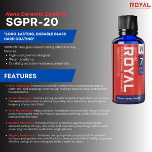 Revestimiento Cerámico Nano Metálico Royal SGPR-20-1 (50ml) para Carrocería, Efecto Espejo, Brillo, Protección UV, Resistente al Calor y al Agua - Product Image 2