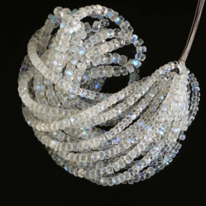 Natural <b>Rainbow</b> Moonstone Faceted Rondelle 5mm 7mm Loose Gemstone Strand For Jewelry Making Wholesale Bulk Genuine Moonstone - Product Image 1