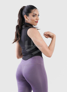 Custom Sports Wear <b>Women's</b> Tank <b>Top</b> Quick Dry Gym Fitness Crop OEM <b>Women</b> Slim Fit Sleeveless <b>Zip</b>-<b>Up</b> Casual Tank <b>Top</b> - Product Image 5