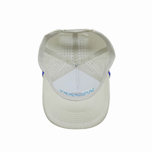 Adjustable Cap 5 Panel Embroidered Logo <b>Waterproof</b> Polyester Laser Cut Hole <b>Hat</b> with Curved Brim for Outdoor Sport - Product Image 6