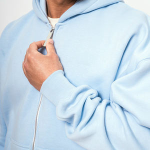 Sweat à capuche zippé surdimensionné style vintage pour homme, design patchwork, impression numérique et broderie, polaire, grandes tailles - Product Image 4